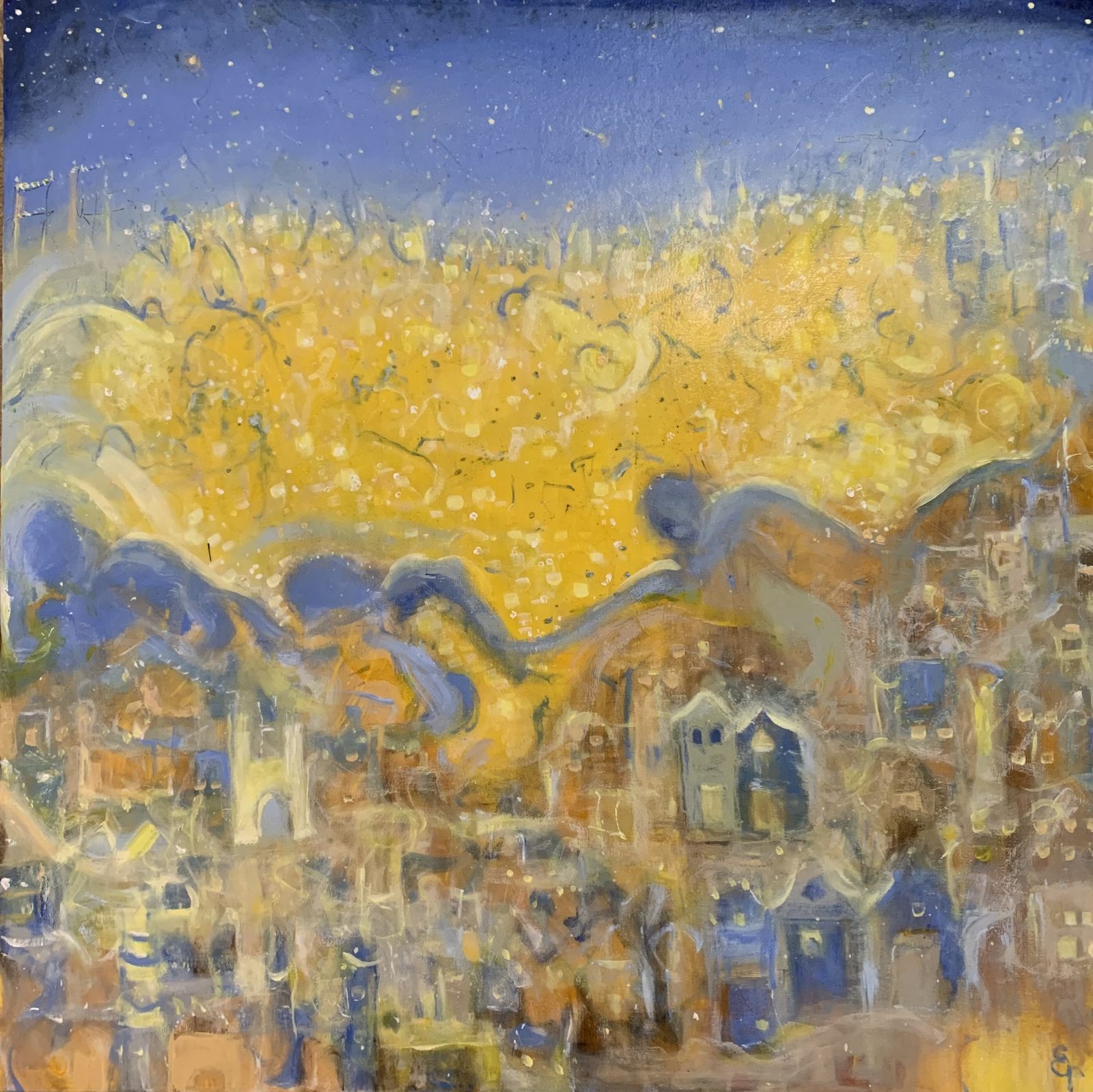 The City and Her People, painting by Charlotte Pilgrim